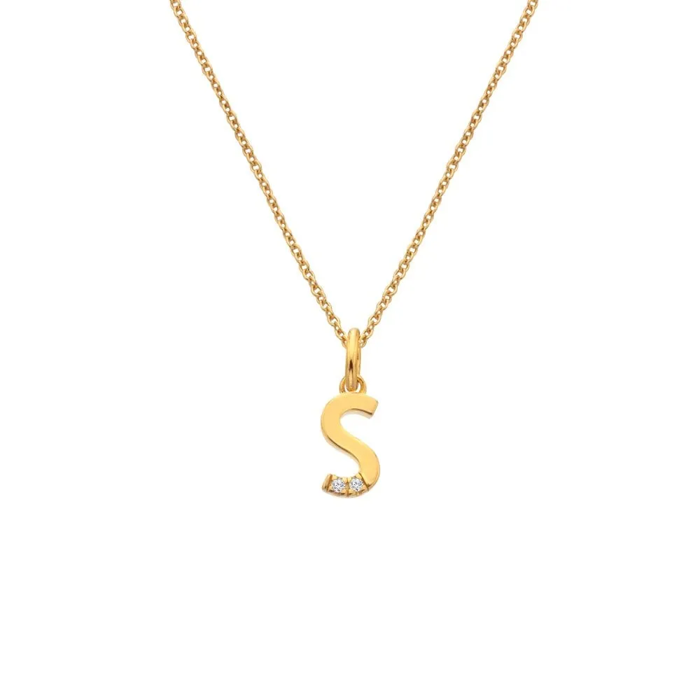 Hot Diamonds Initial S Gold Plated Silver Pendant DP957