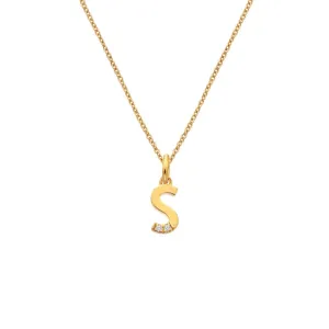 Hot Diamonds Initial S Gold Plated Silver Pendant DP957