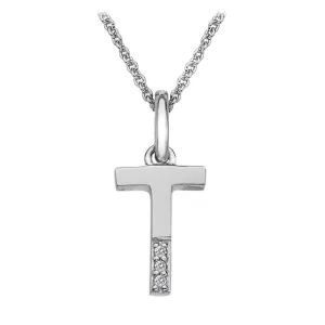 Hot Diamonds Initial T Silver Micro Pendant DP420