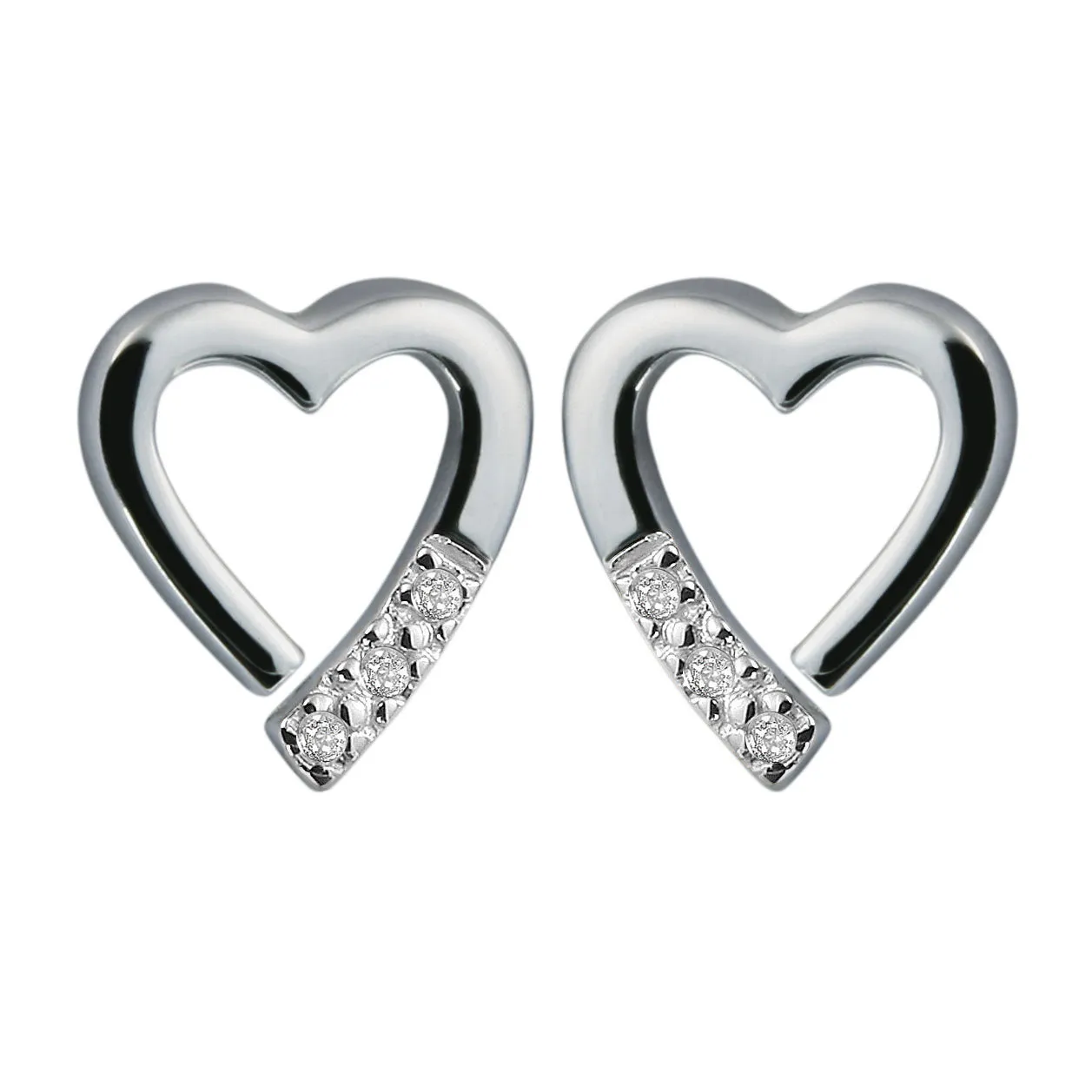 Hot Diamonds Romantic Silver Heart Earrings DE110