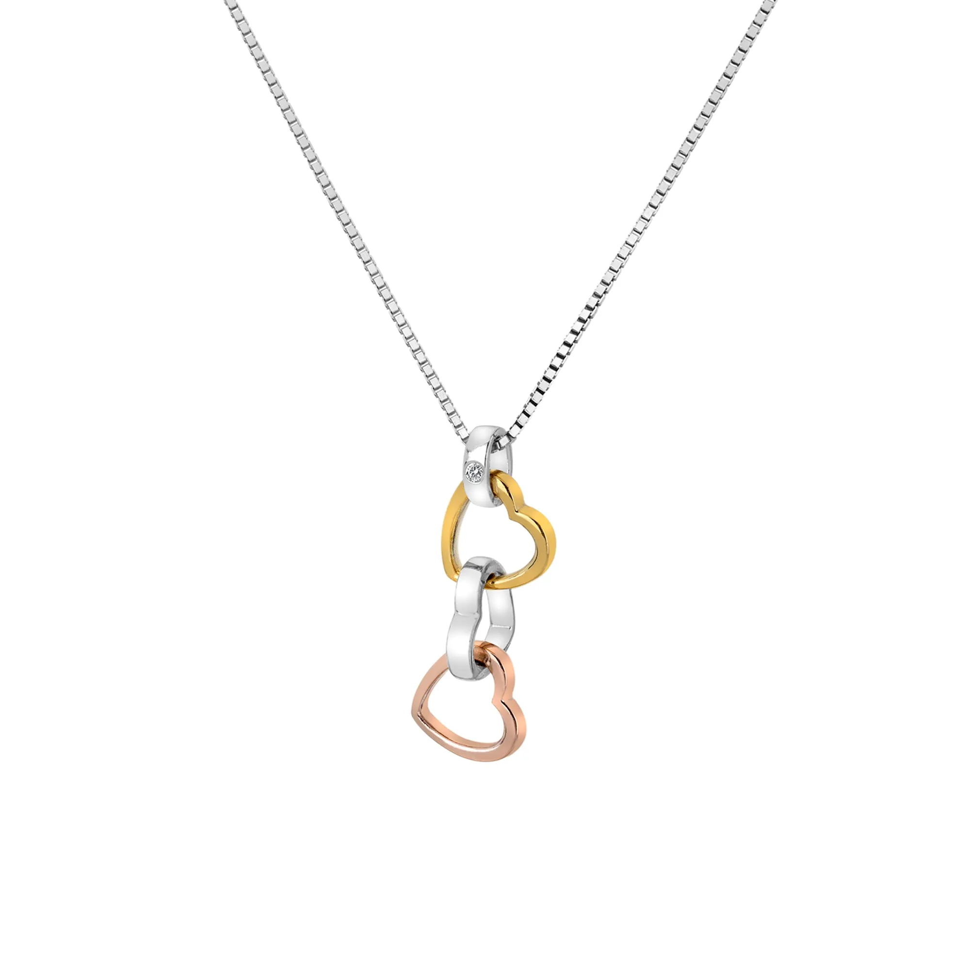 Hot Diamonds Trio Triple Heart Necklace DP836