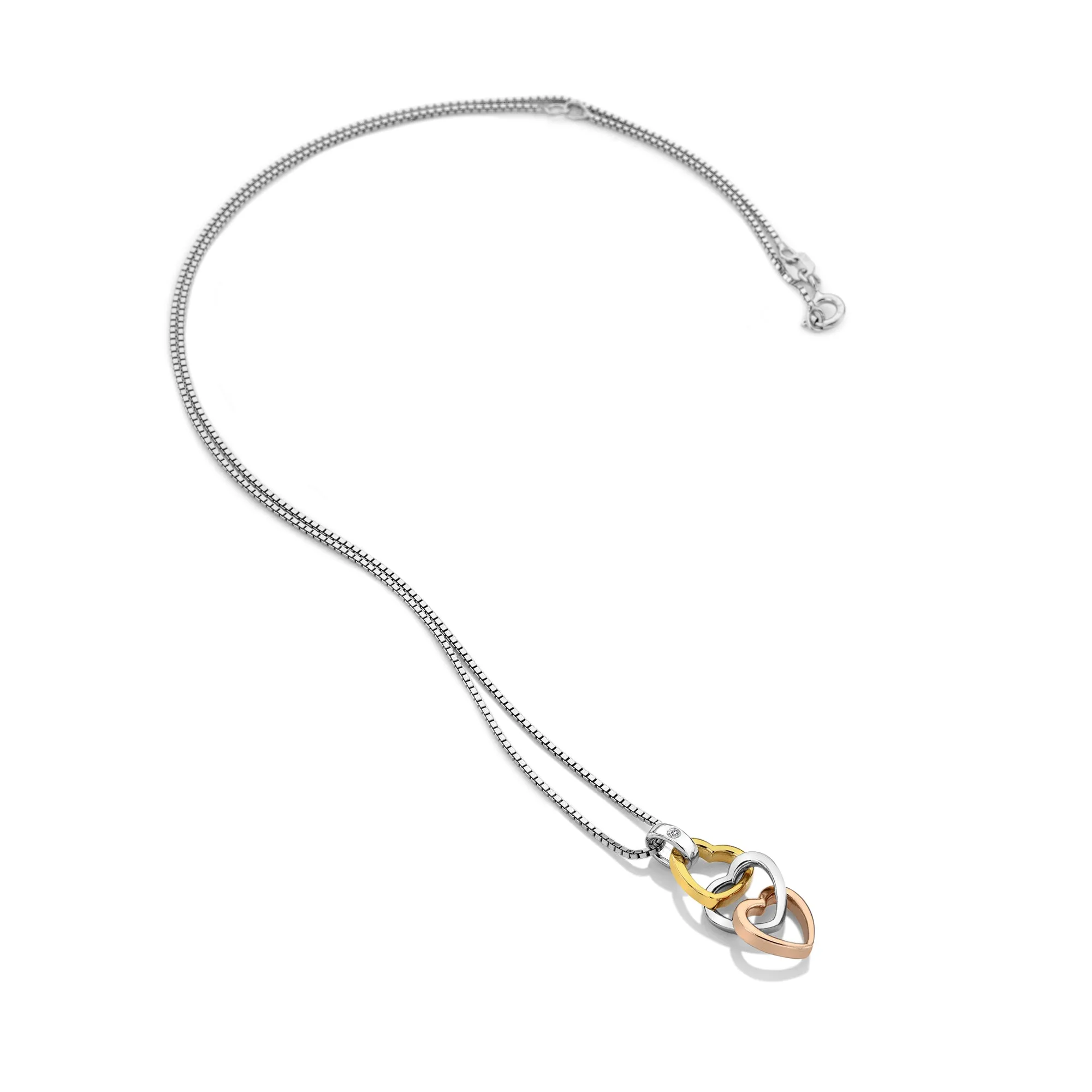 Hot Diamonds Trio Triple Heart Necklace DP836