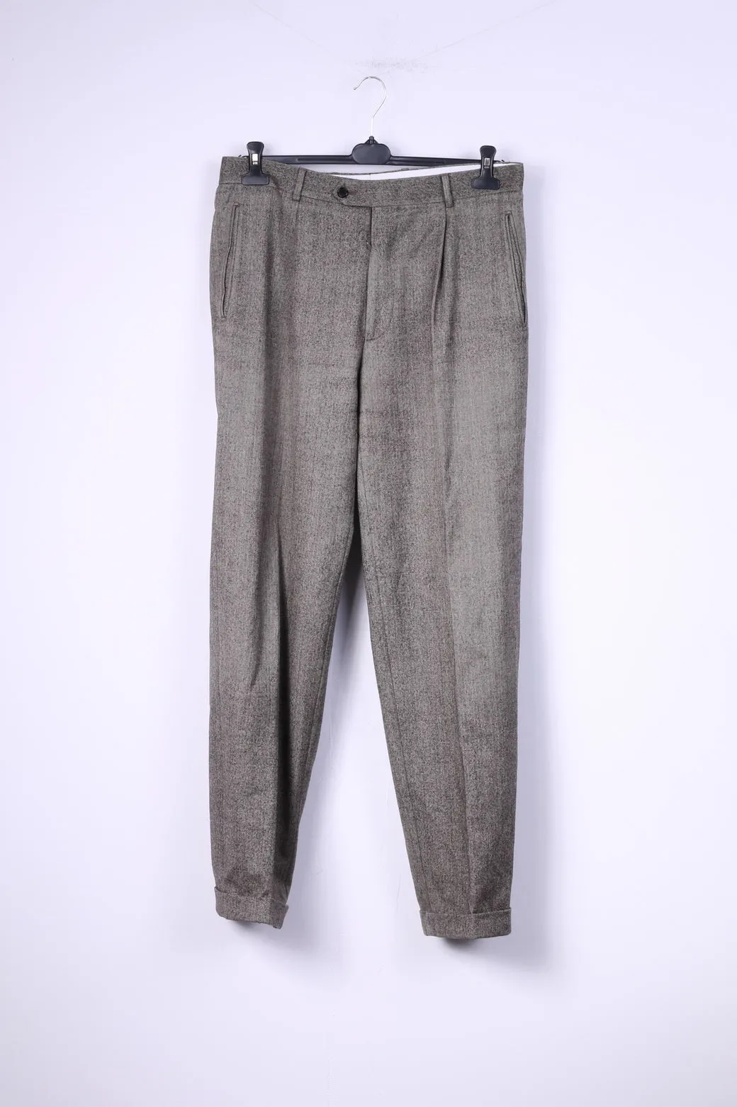 Hugo Boss Men 102 40 Suit Vintage Brown Herringbone Wool Einstein/Sigma