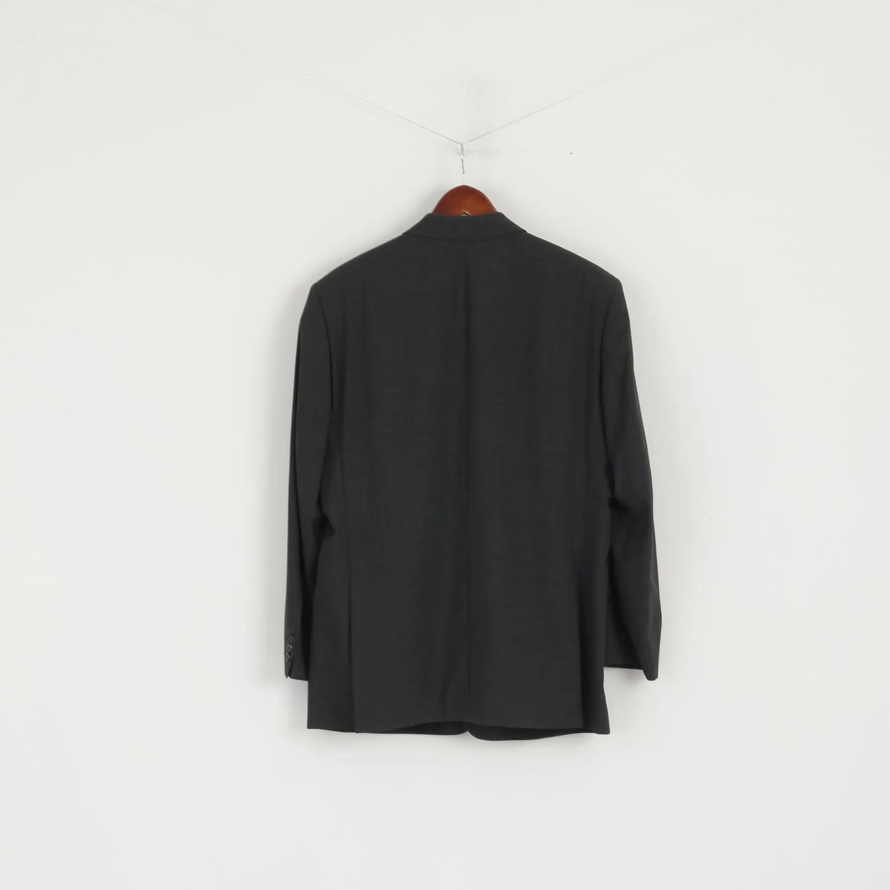 Hugo Boss Men 25 40 Blazer Charcoal Virgin Wool Da Vinci Single Breasted Jacket