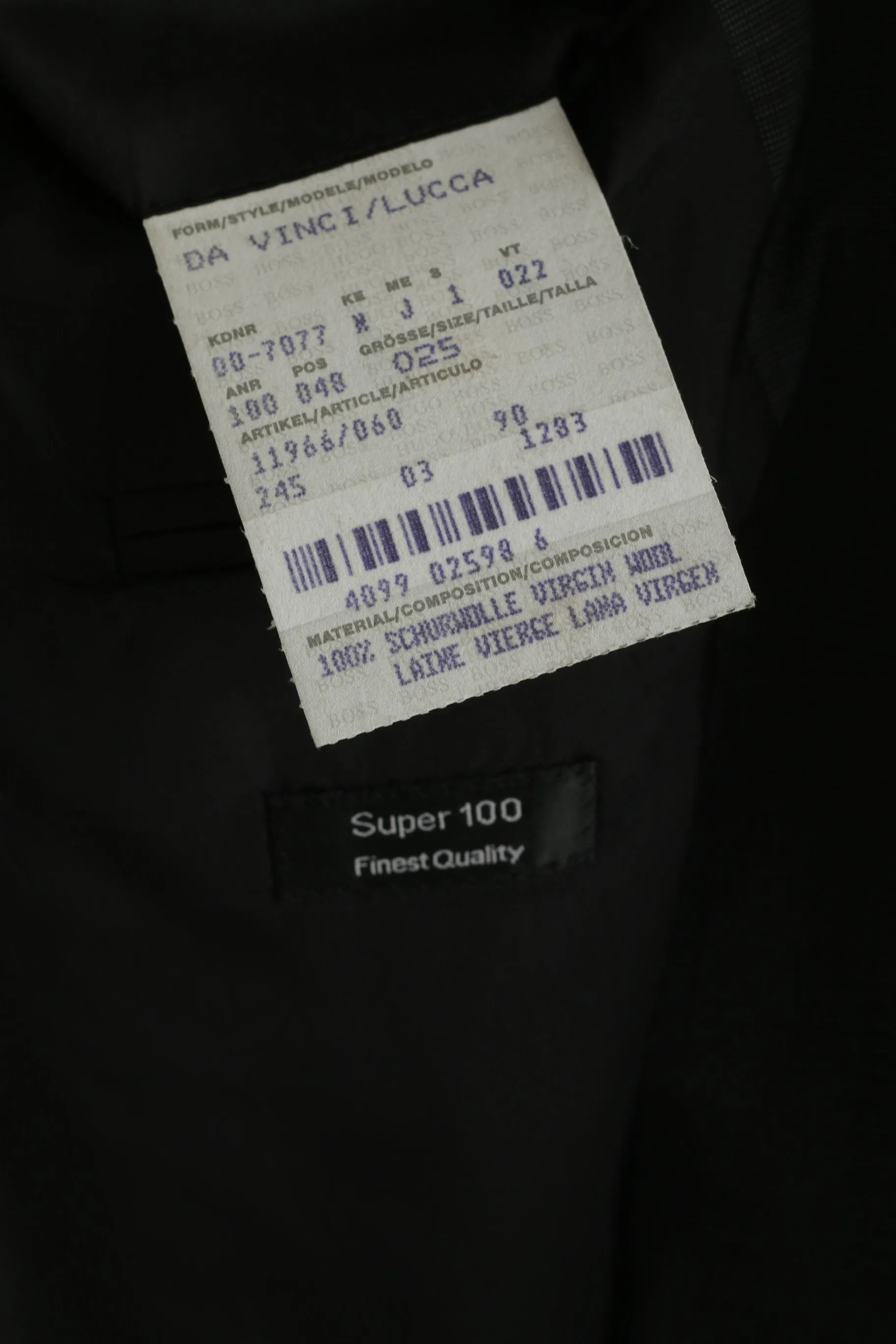 Hugo Boss Men 25 40 Blazer Charcoal Virgin Wool Da Vinci Single Breasted Jacket