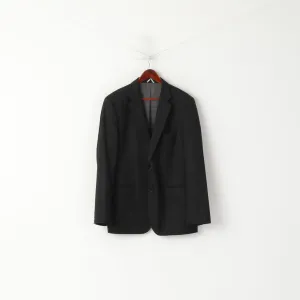 Hugo Boss Men 56 46 Blazer Black Wool The James2 Single Breasted Jacket