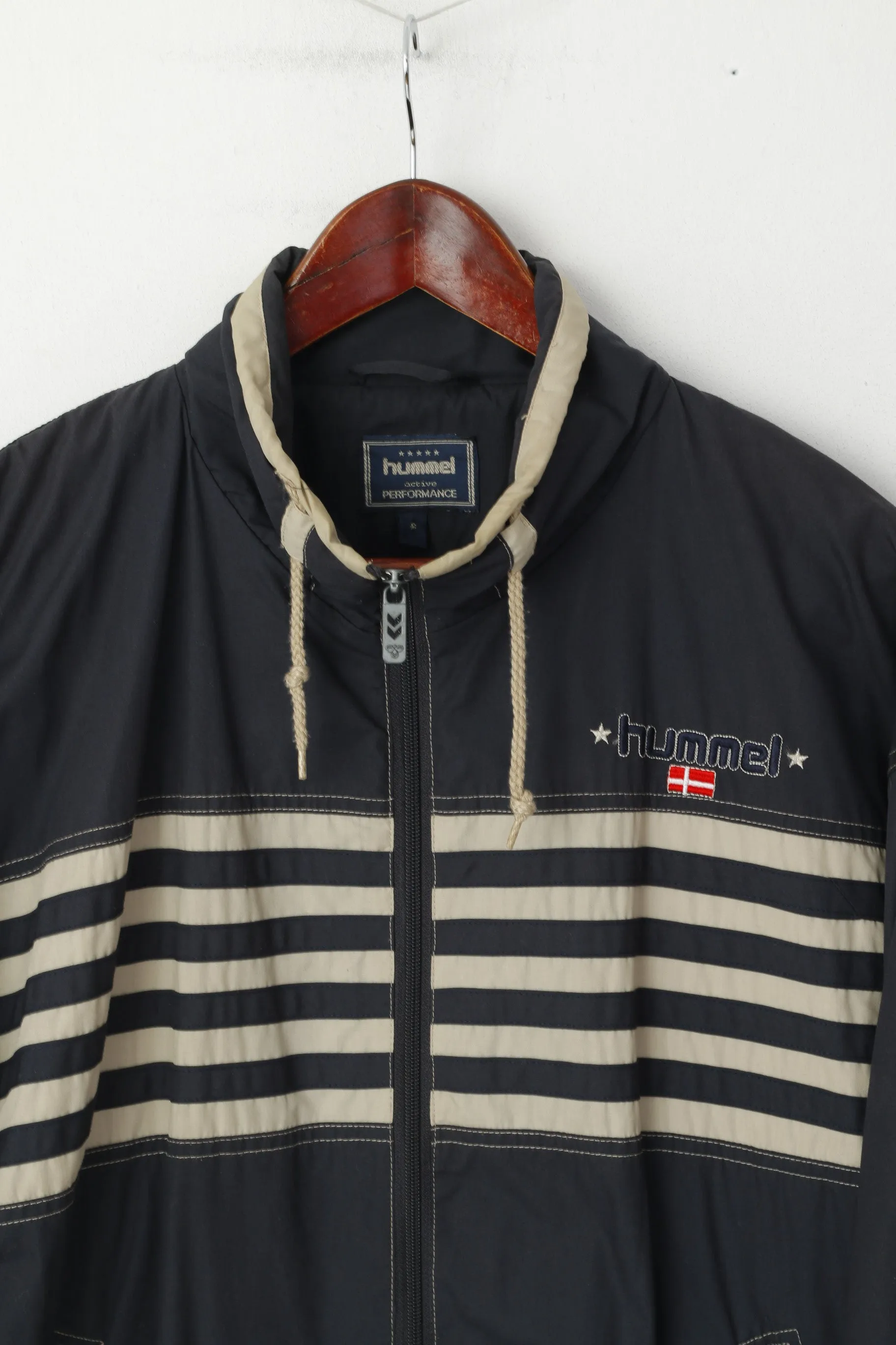 Hummel Men S Jacket Navy Lightweight Bomber Vintage 90s  England Sportswear Top