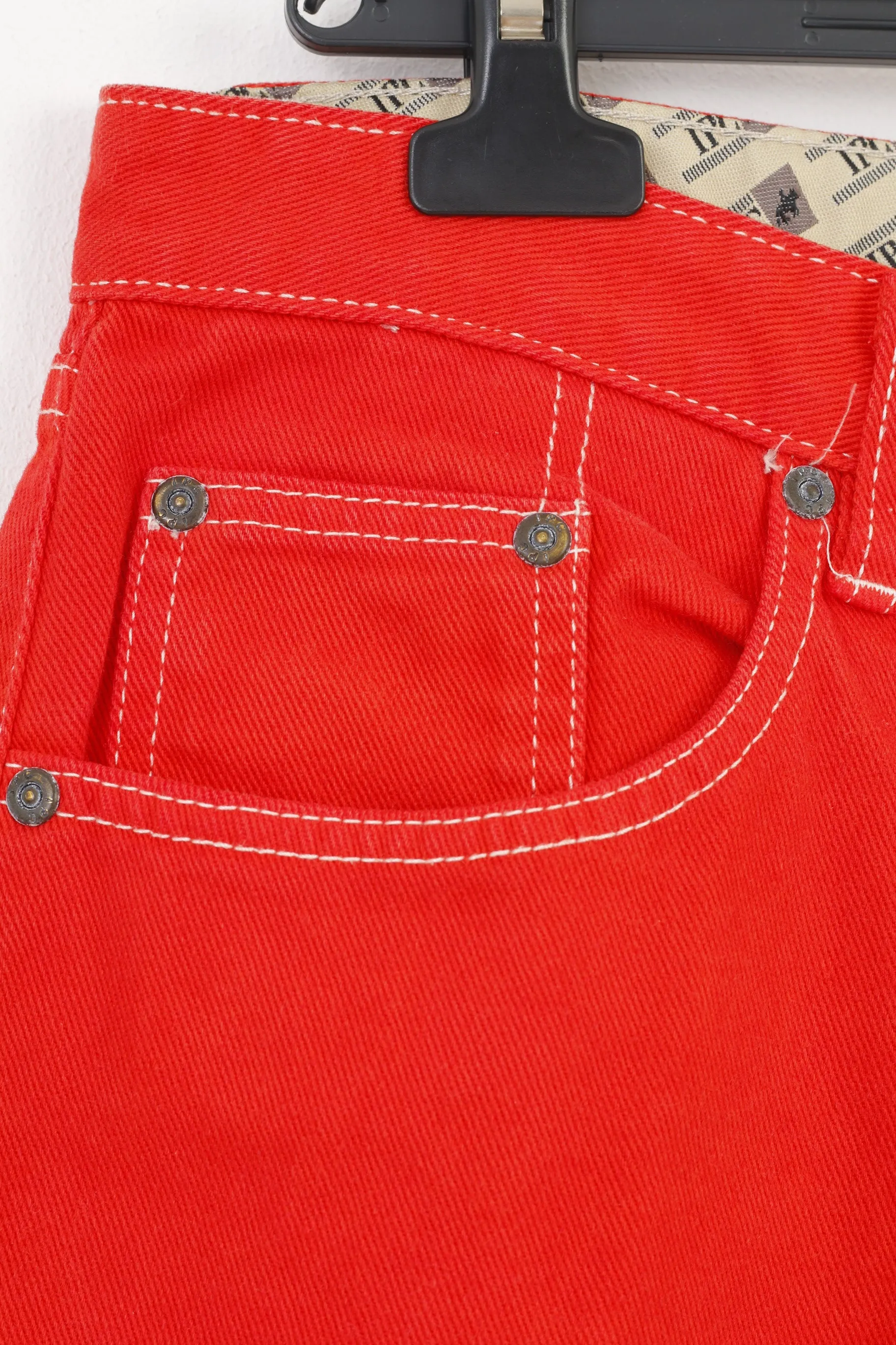 IPC Men 25 Trousers Red Cotton High Waist Jeans Top