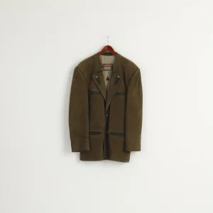 Itallo Men 54 L Jacket Green Leather Ledermoden Nurnberg Tyrol Trachten Blazer