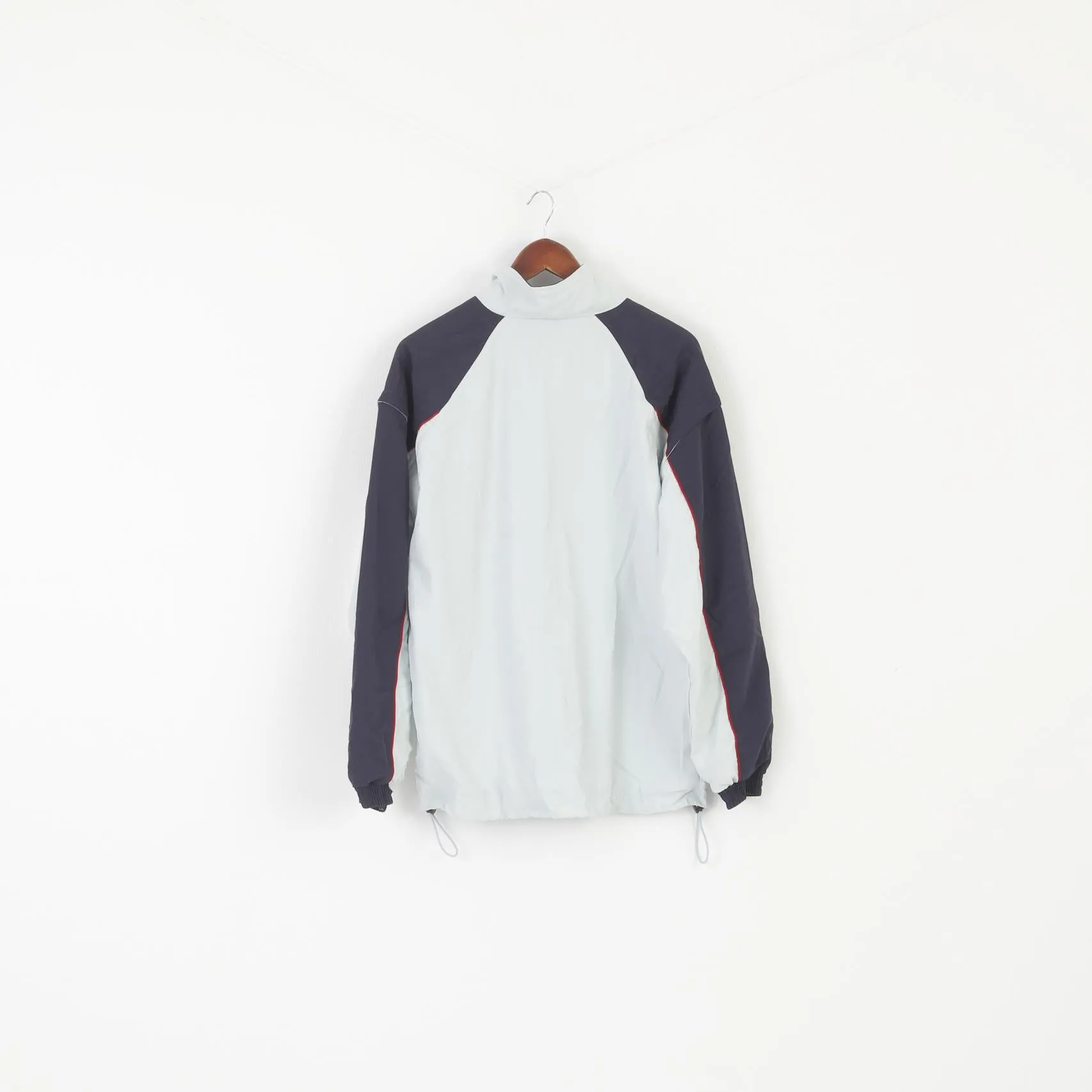 Jako Men L Jacket Blue Navy Vintage Sportswear Full Zipper Removable Sleeve Top