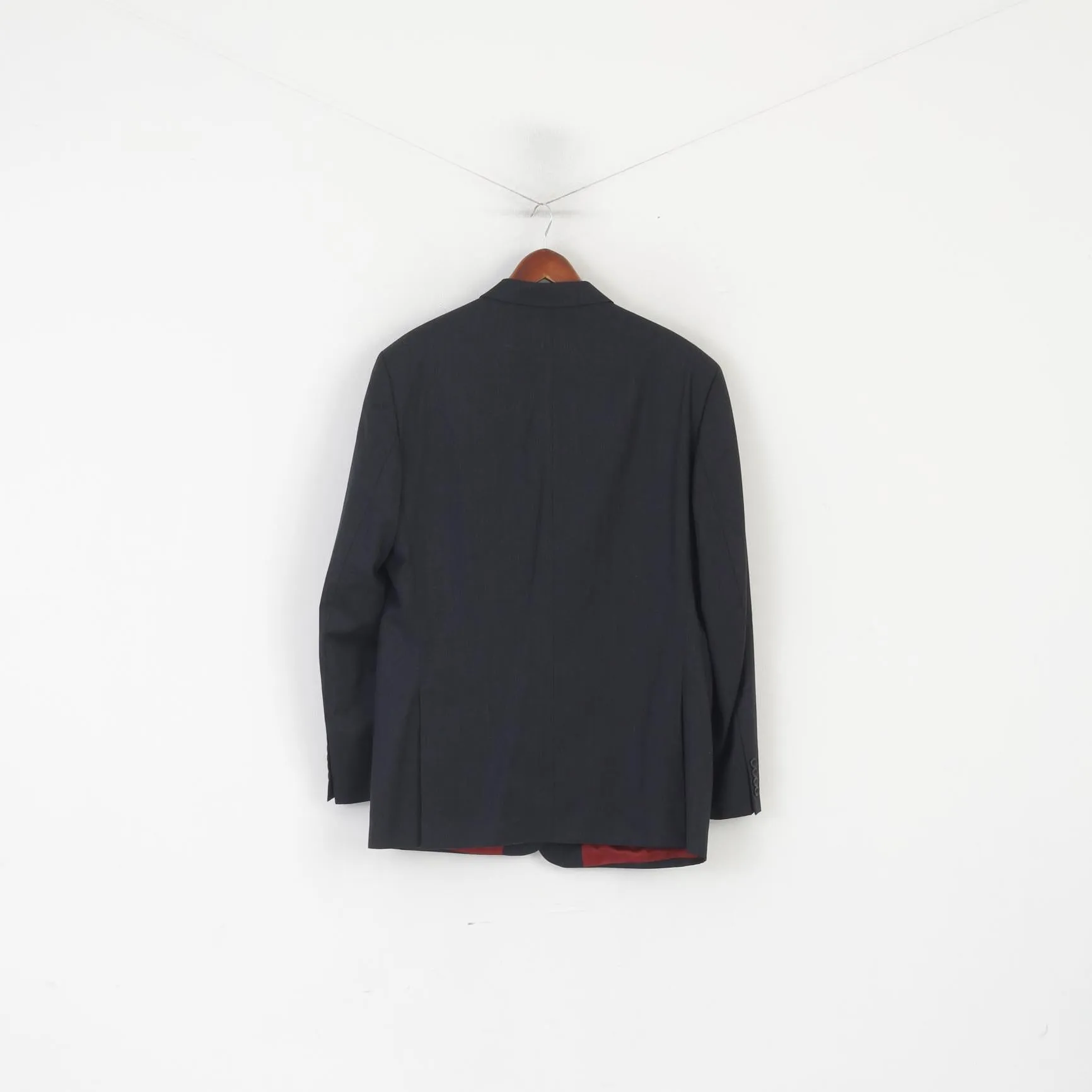 James Aubrey Men 42 L Blazer Charcoal New Wool Single Breasted England Jacket
