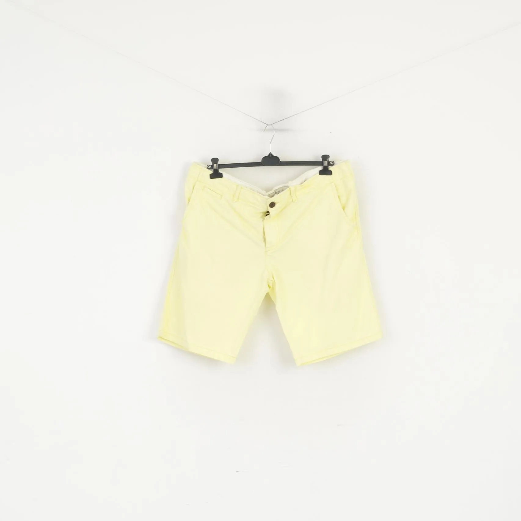Jet Lag Men 40 56 Shorts Yellow Cotton Summer Casual Bermuda