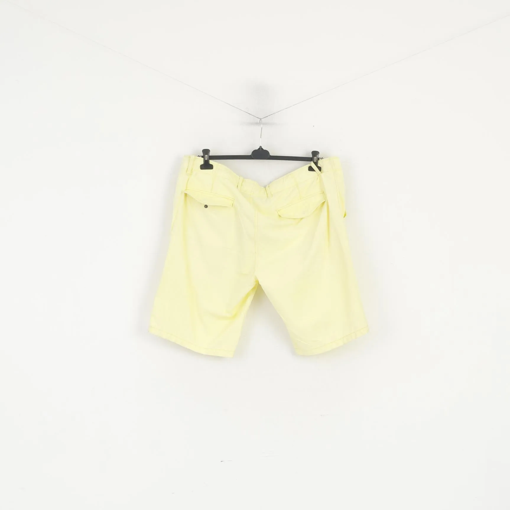 Jet Lag Men 40 56 Shorts Yellow Cotton Summer Casual Bermuda
