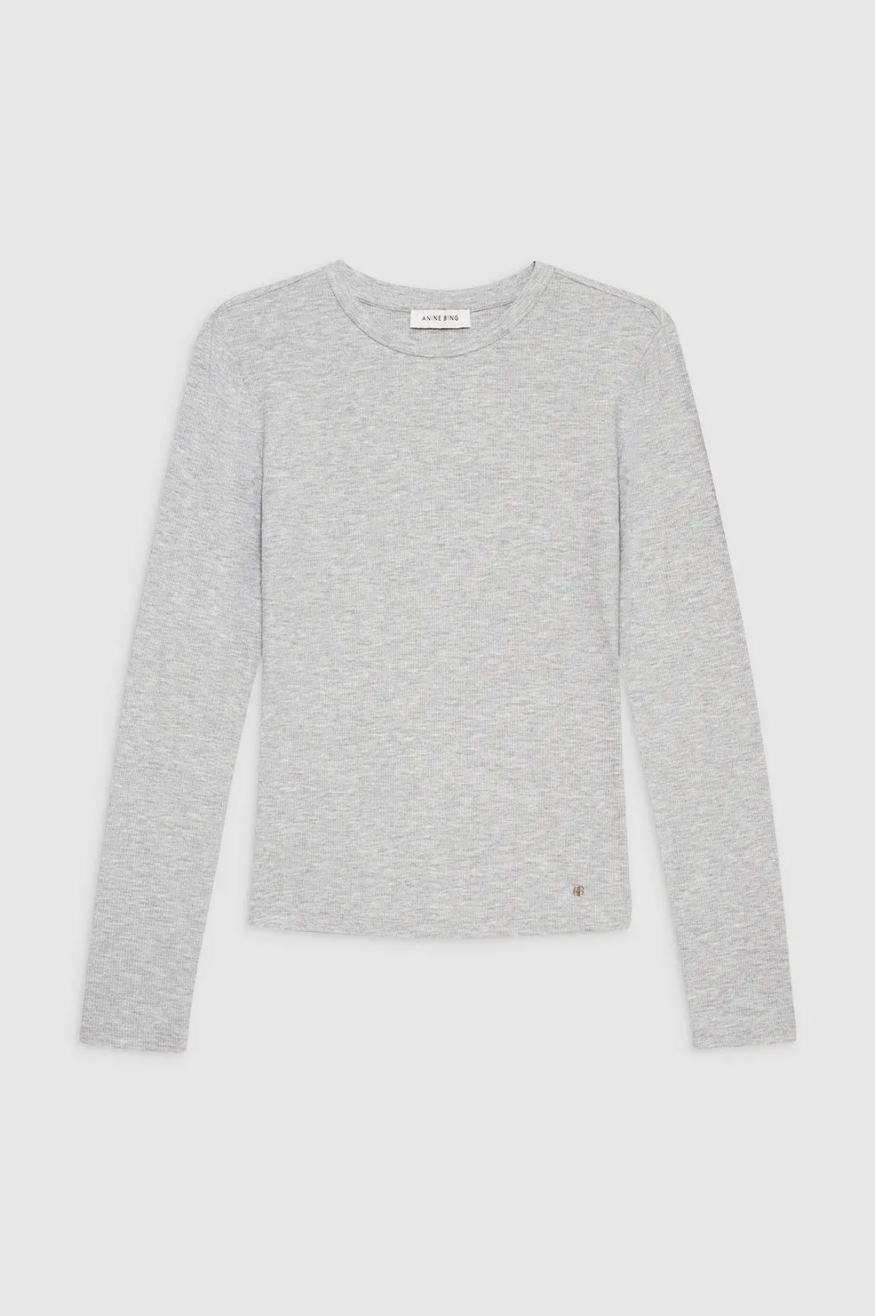 Jo Long Sleeve Tee - Heather Grey -ANINE BING