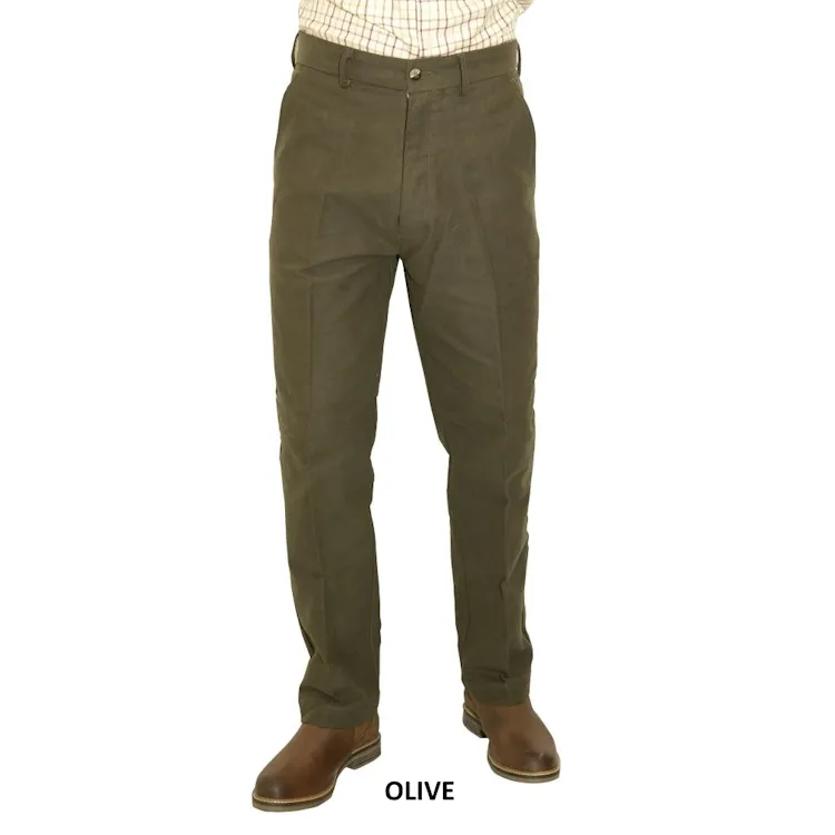 John Norris Moleskin Trousers - Olive - Last few sizes