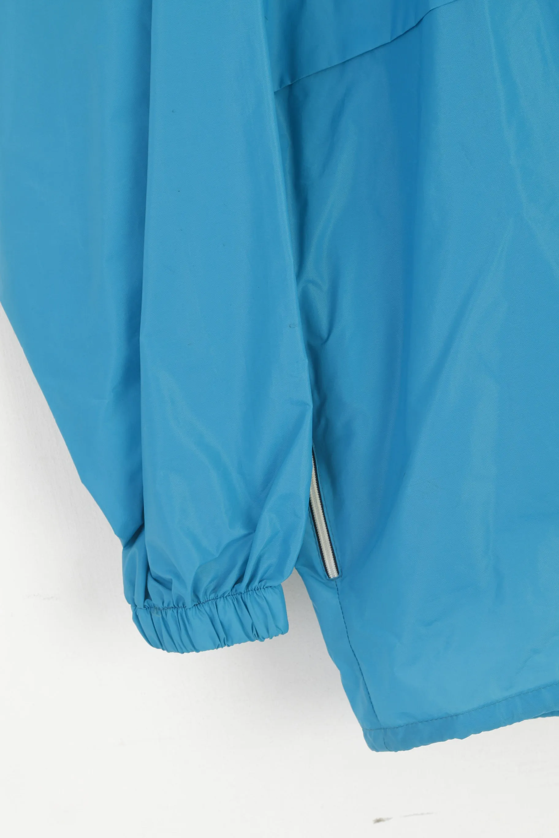 K-Way International Men L Jacket Turquoise Packable Vintage Nylon Waterproof Top