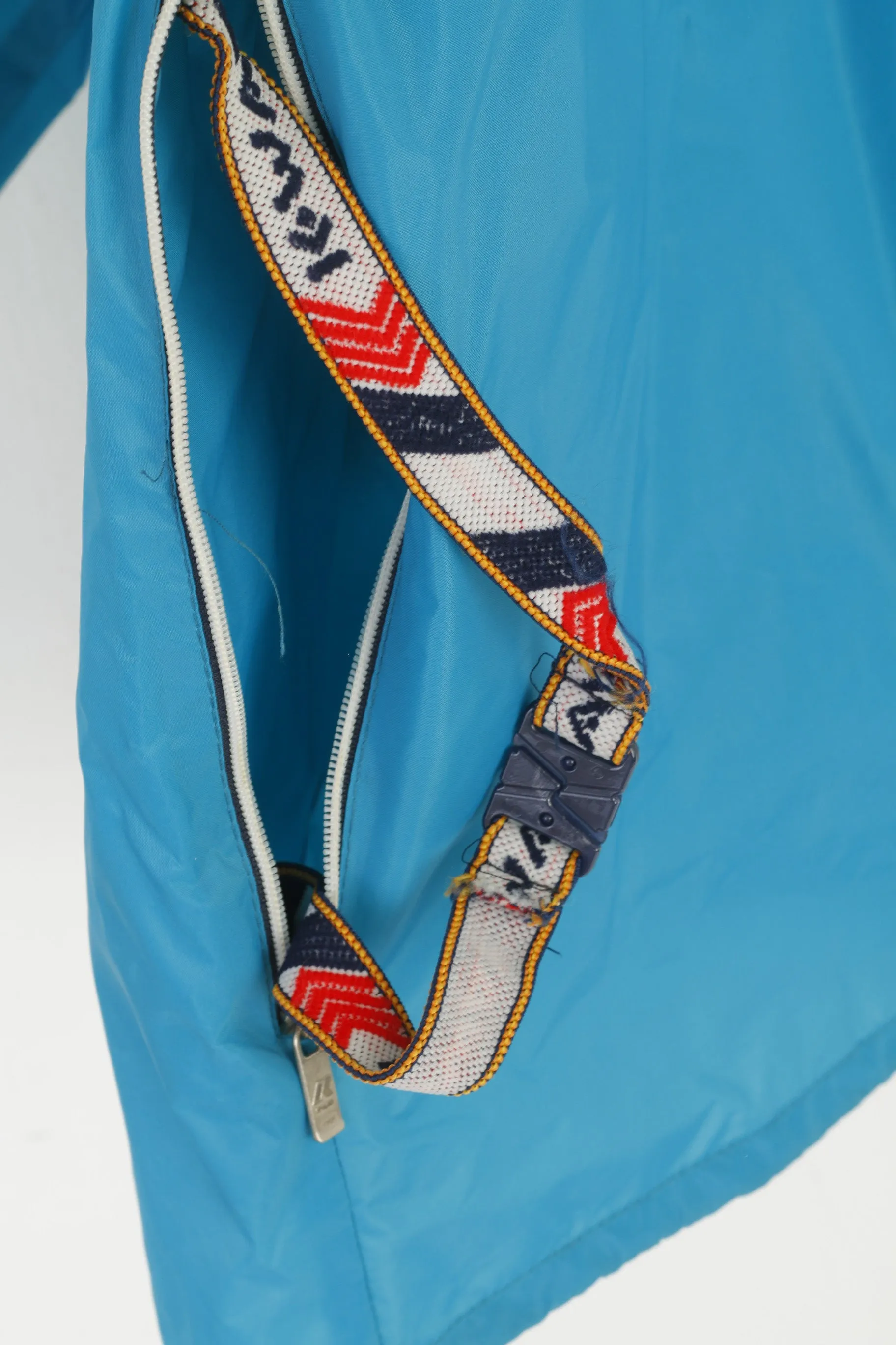K-Way International Men L Jacket Turquoise Packable Vintage Nylon Waterproof Top
