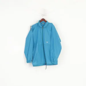 K-Way International Men L Jacket Turquoise Packable Vintage Nylon Waterproof Top