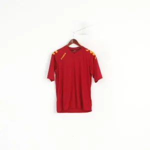 Kappa Men M Shirt Burgundy Sportswear Vintage V Neck Sport Jersey Top