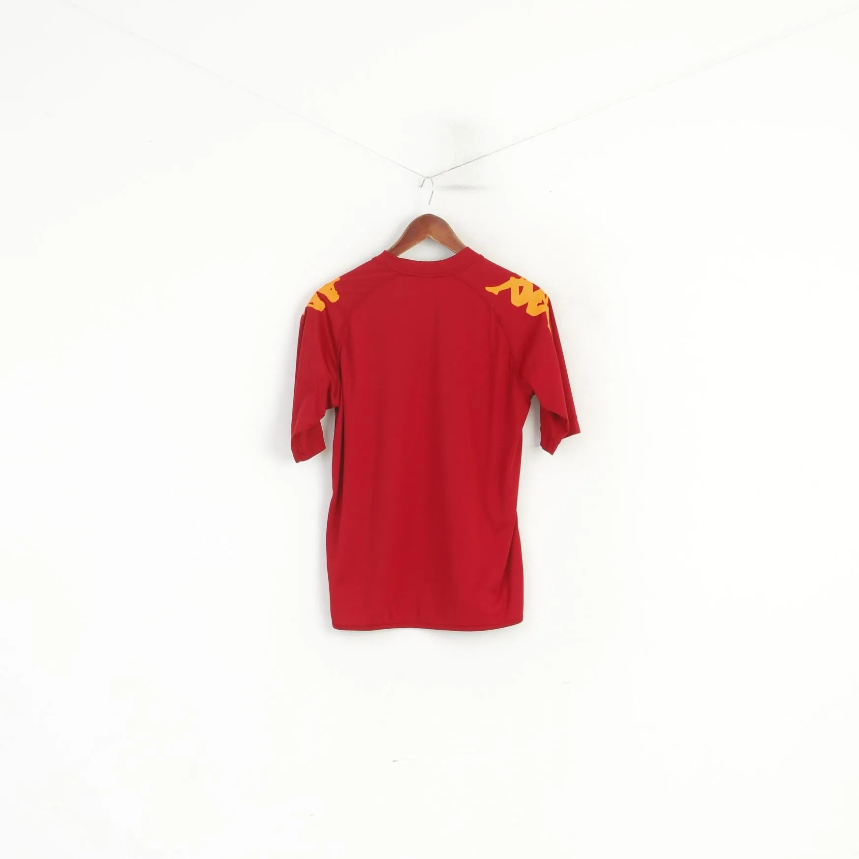 Kappa Men M Shirt Burgundy Sportswear Vintage V Neck Sport Jersey Top