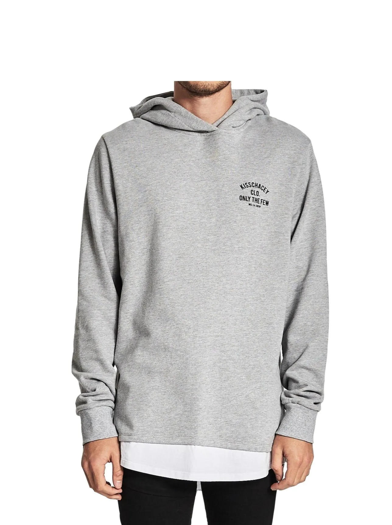 Kiss Chacey - Chicago Layered Hooded Sweatshirt - Grey Marle
