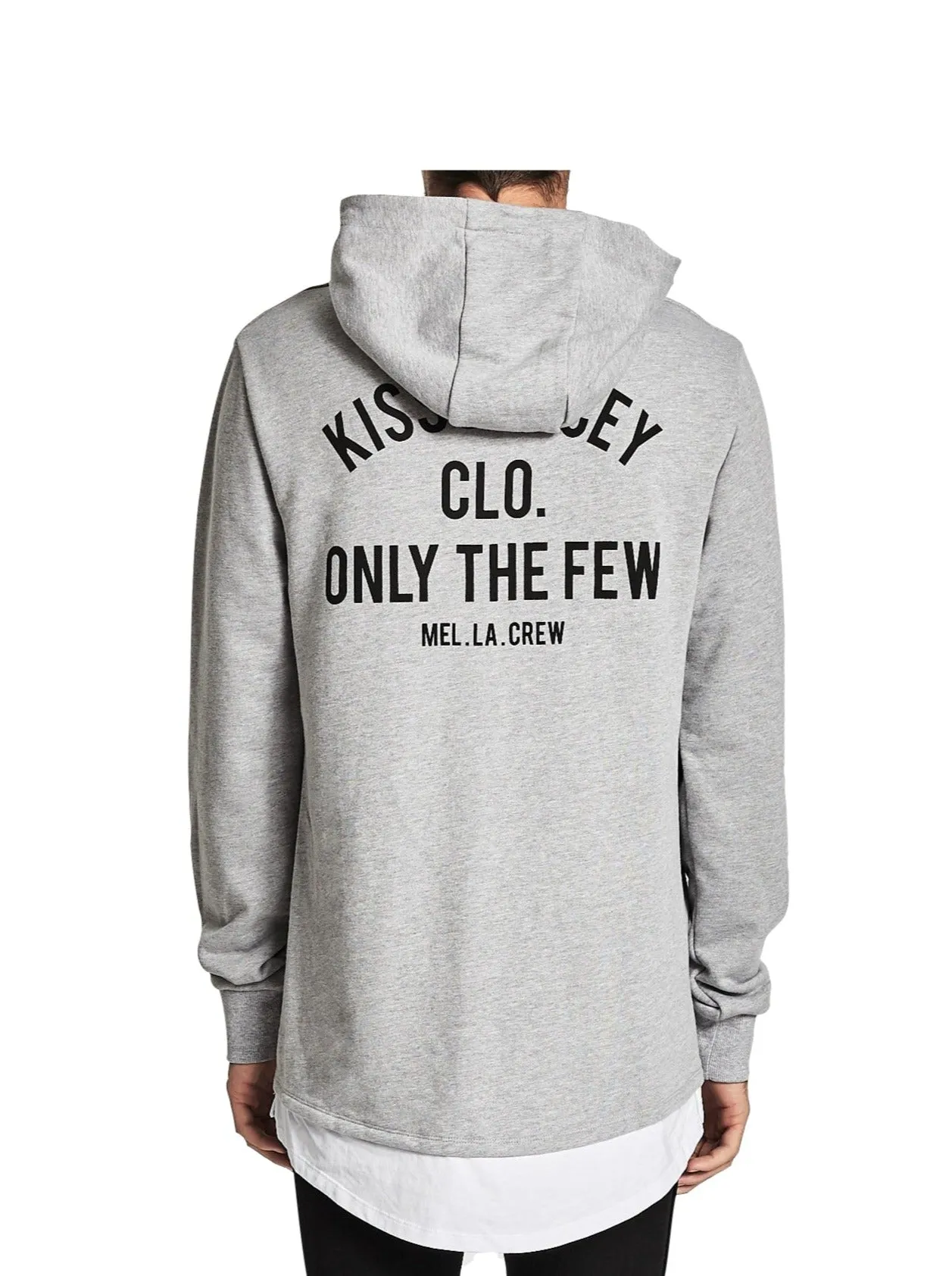 Kiss Chacey - Chicago Layered Hooded Sweatshirt - Grey Marle