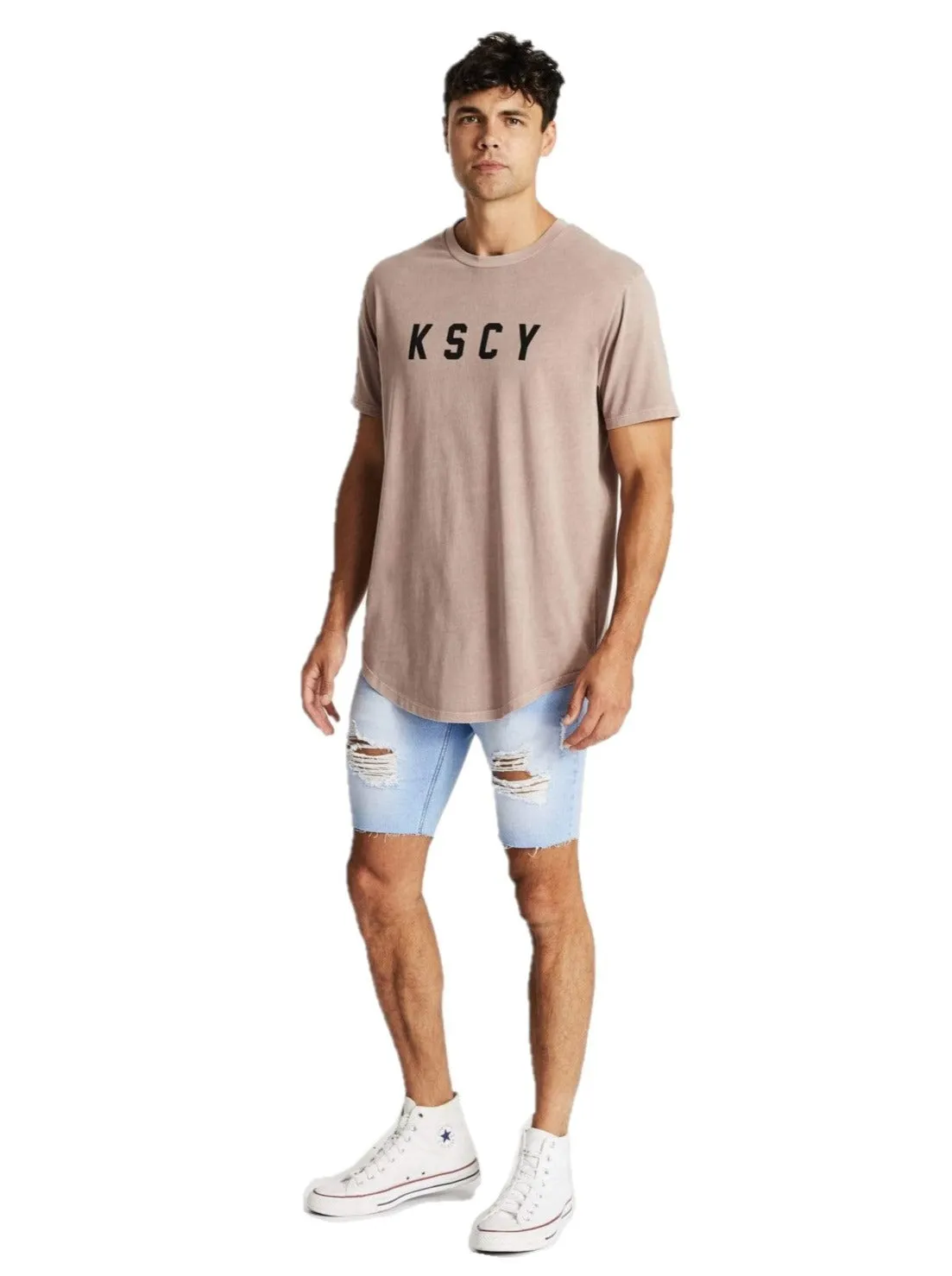 Kiss Chacey - Root of Evil Dual Curved Tee - Pigment Shadow Mauve