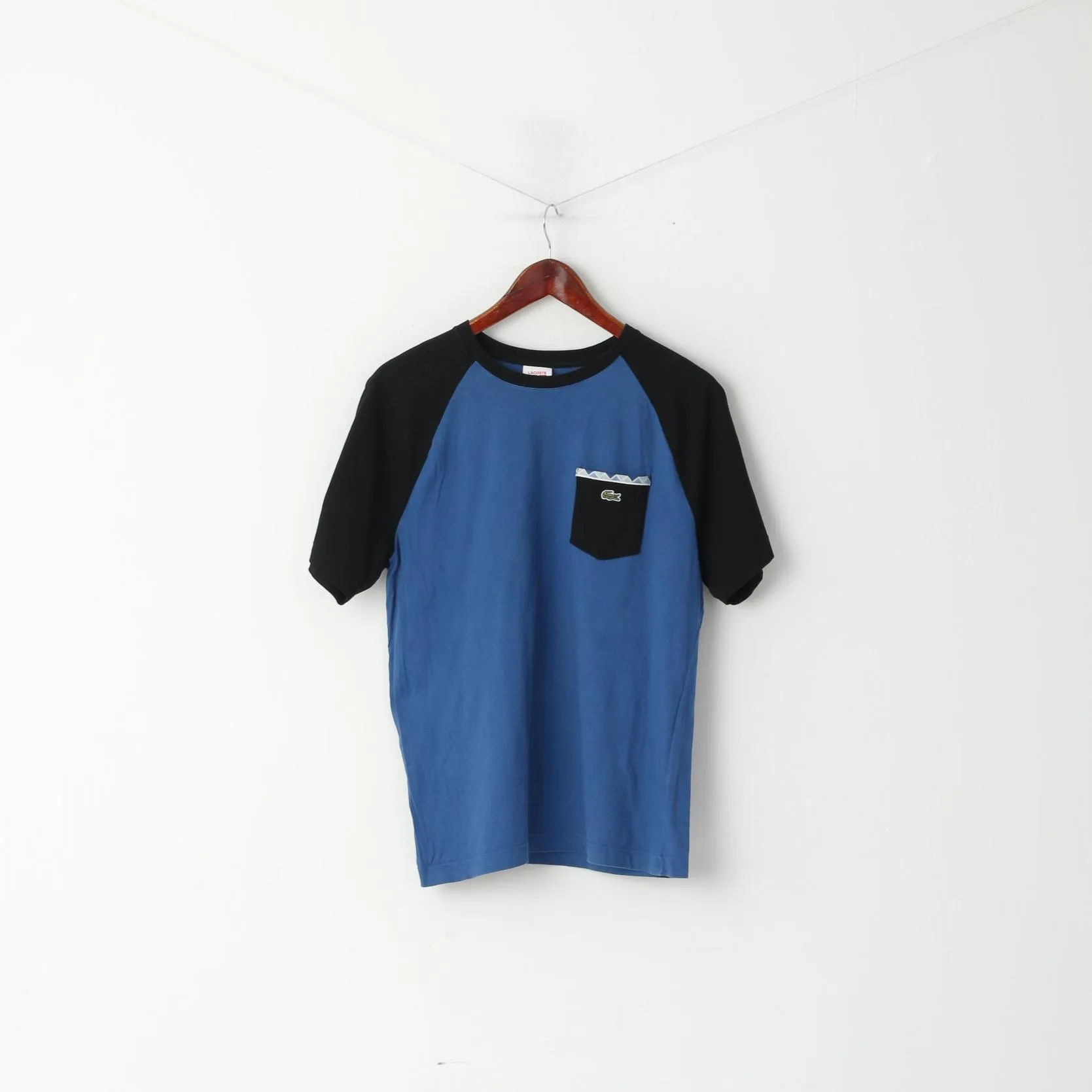 Lacoste Live Men 4 S Shirt Blue Cotton Pocket Crew Neck Classic Top