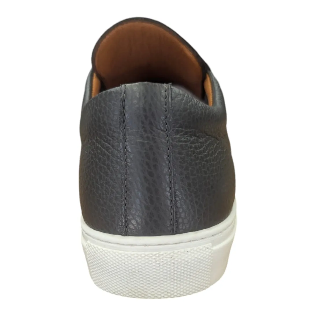 Lacuzzo Luxury Italian Smart Leather Trainers Graphite