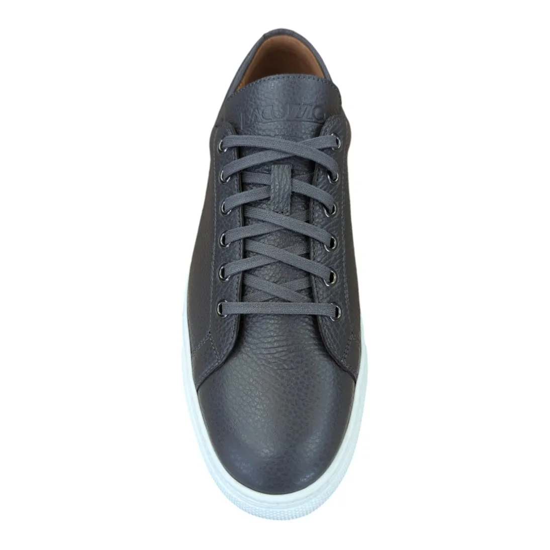 Lacuzzo Luxury Italian Smart Leather Trainers Graphite