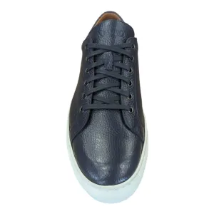 Lacuzzo Luxury Italian Smart Leather Trainers Navy