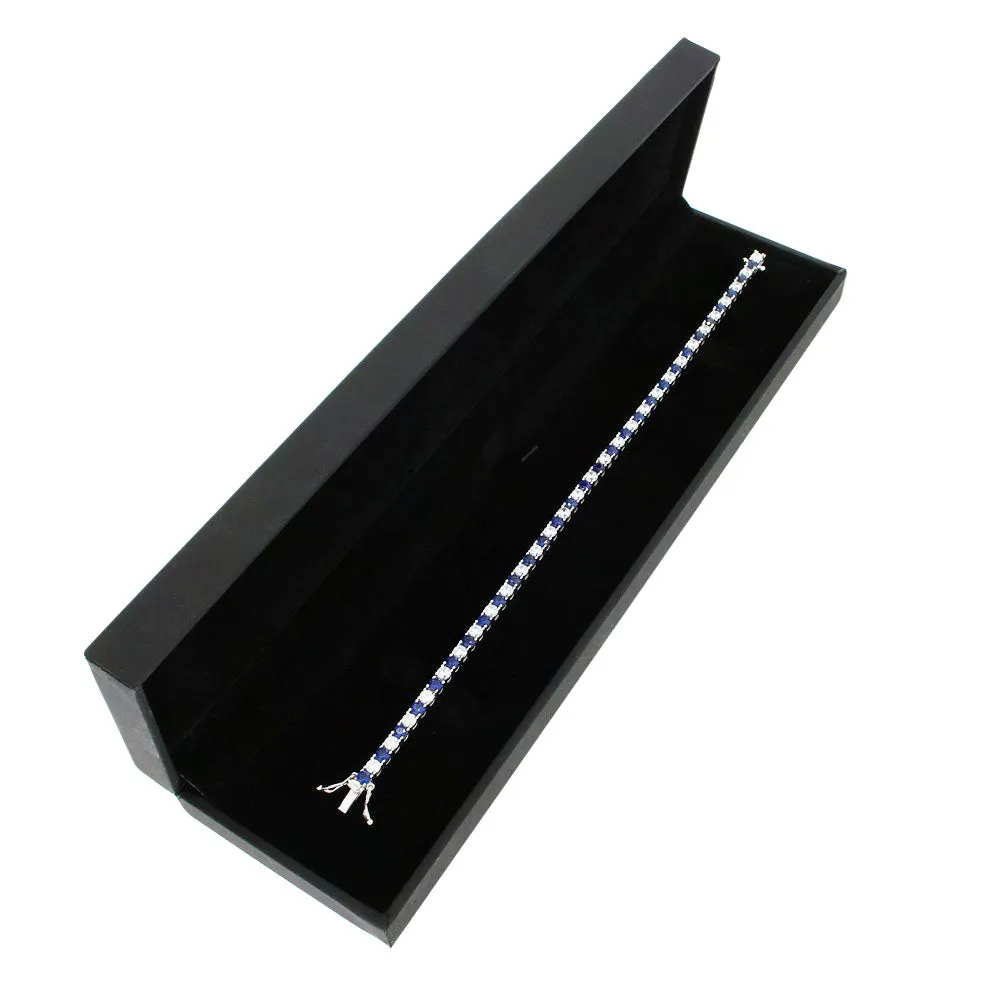 Ladies Sterling Silver Blue Cubic Zirconia Bracelet GVL021