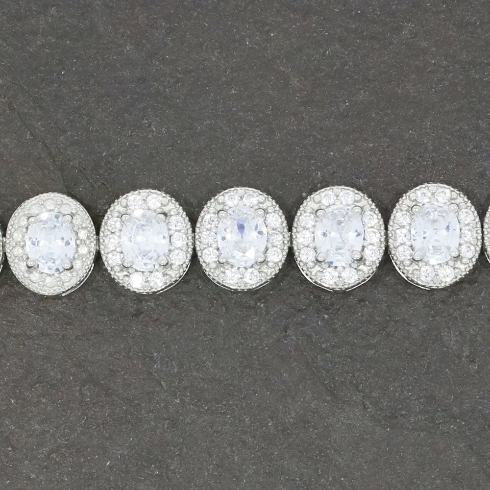 Ladies Sterling Silver White Cubic Zirconia Bracelet GVL027