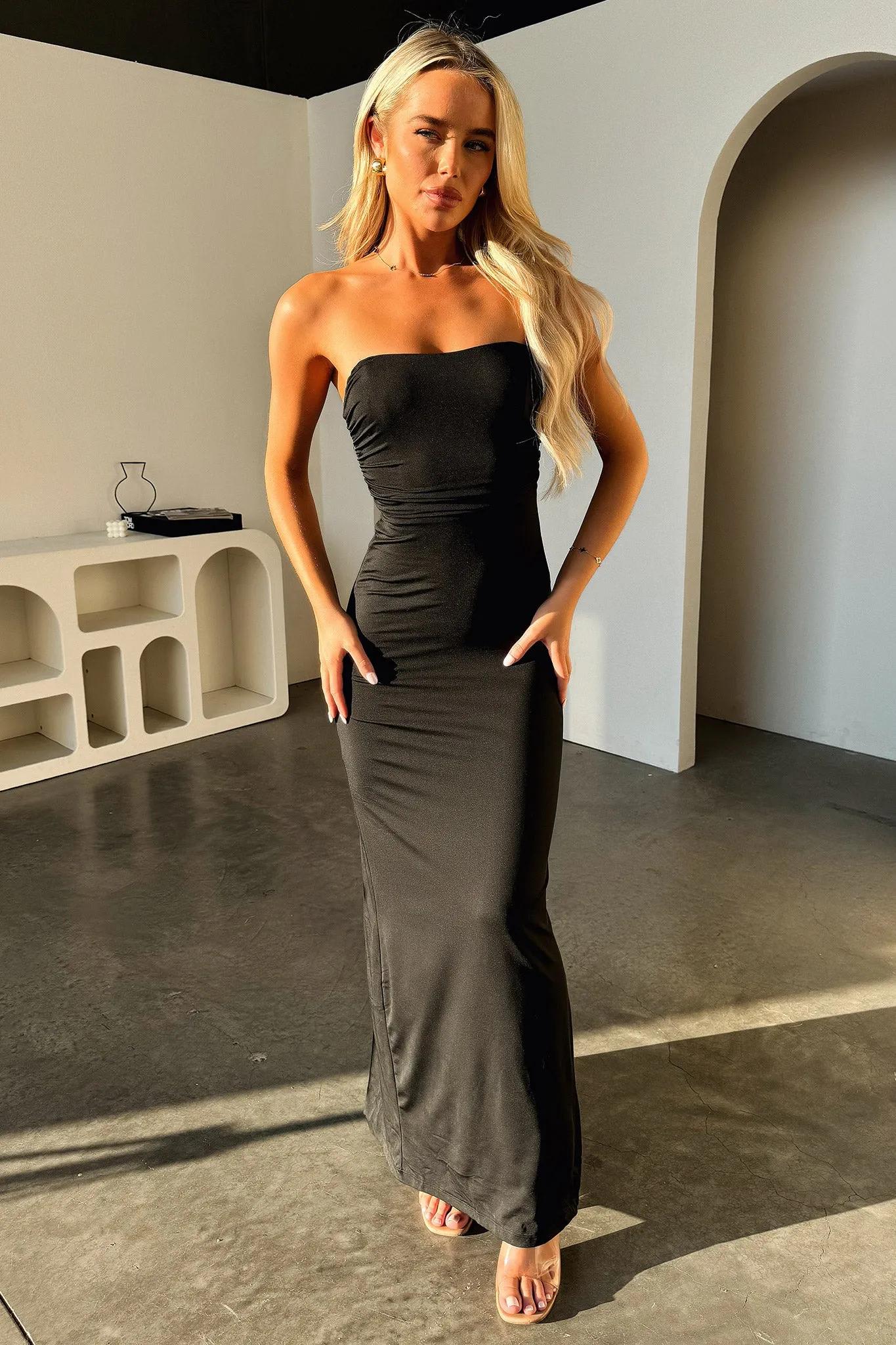 Lahara Strapless Maxi Dress - Black