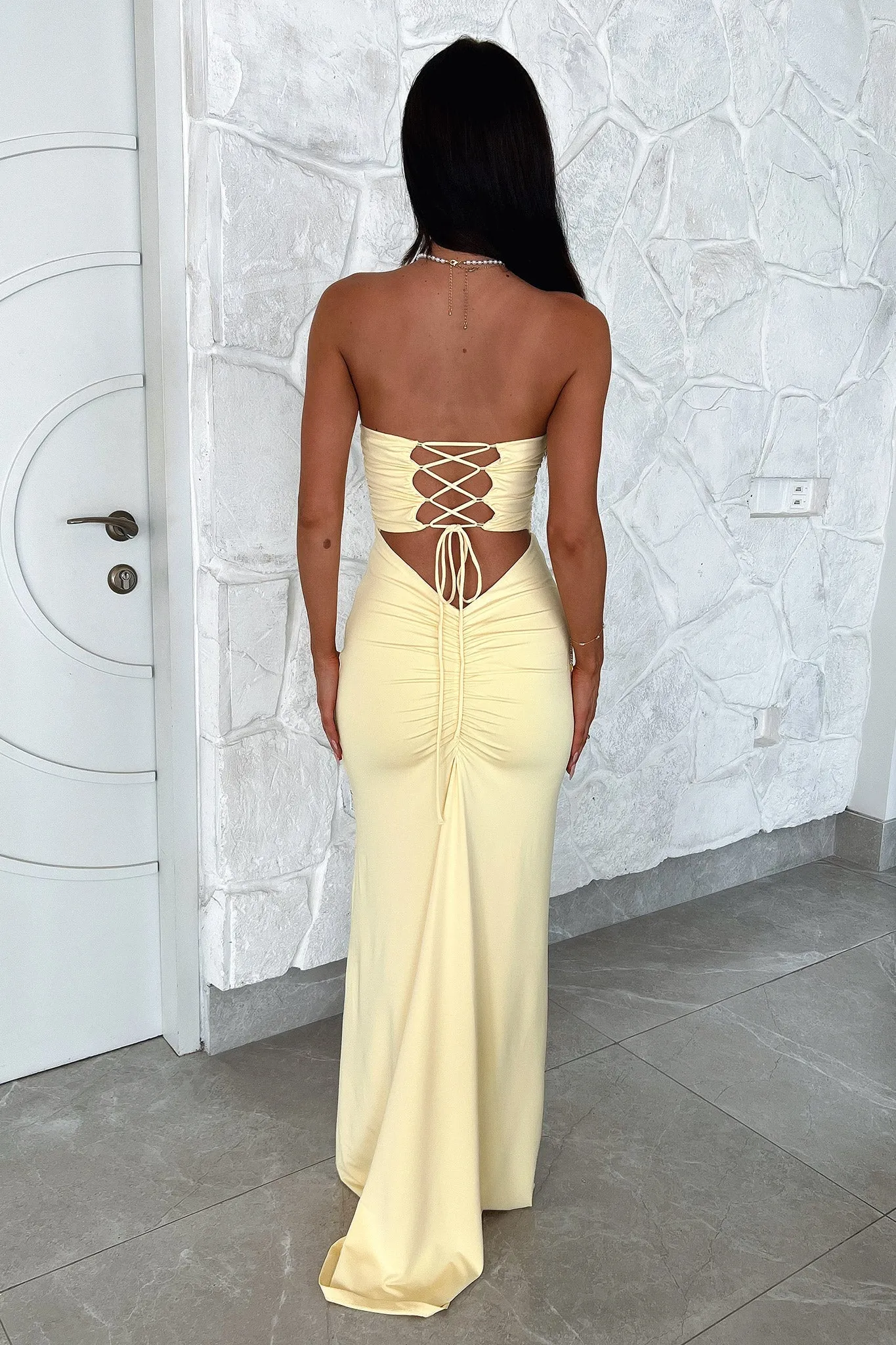 Lahara Strapless Maxi Dress - Yellow