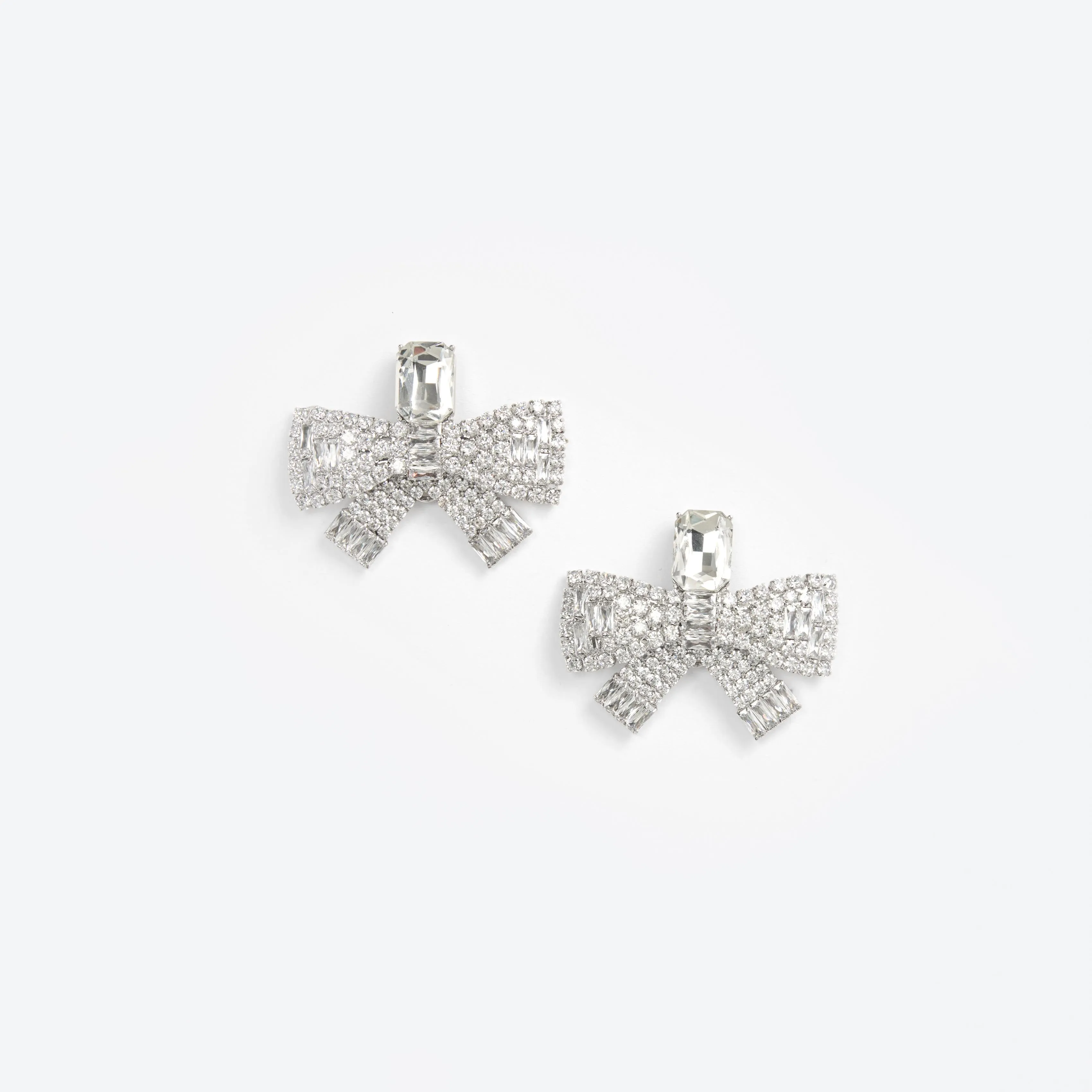 Large Crystal Bow Earrings Self Portrait