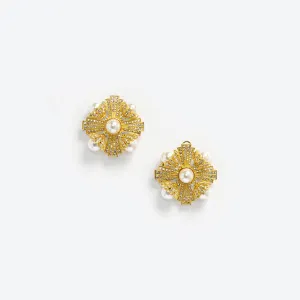 Large Gold Encrusted Earrings Self Portrait