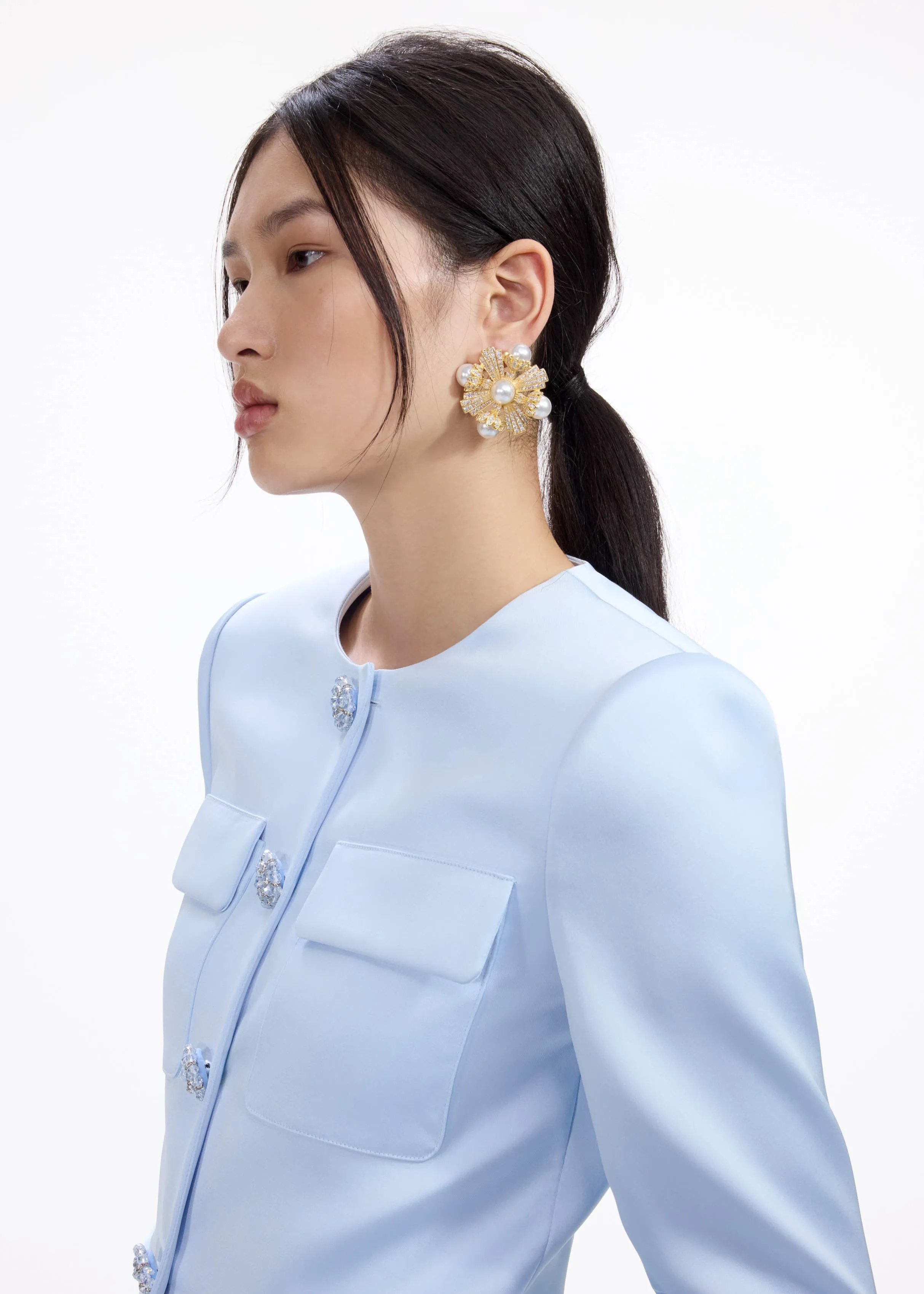 Large Gold Encrusted Earrings Self Portrait