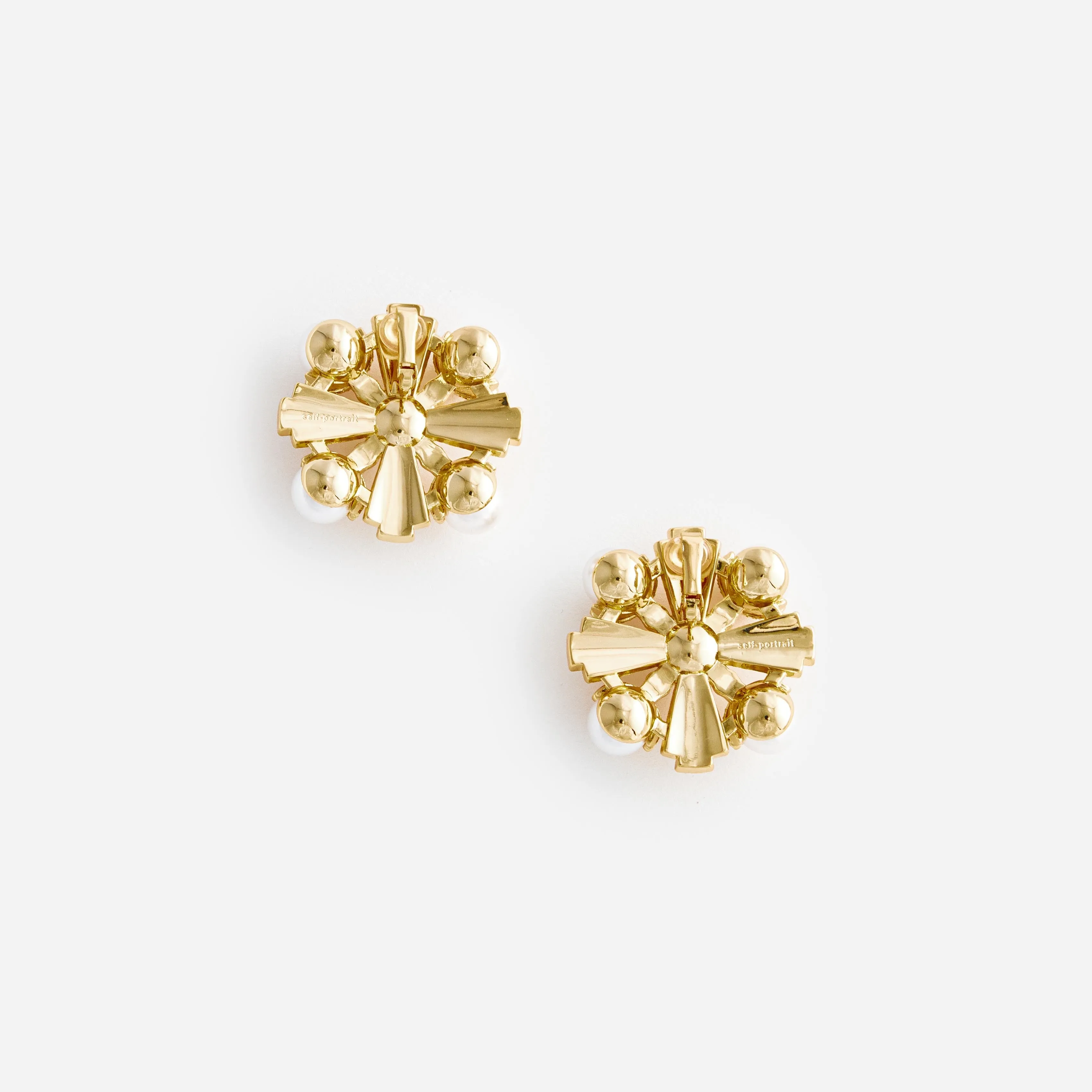 Large Gold Encrusted Earrings Self Portrait