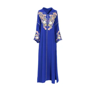 Laylati Women's Blue Jalabiya, Free Size