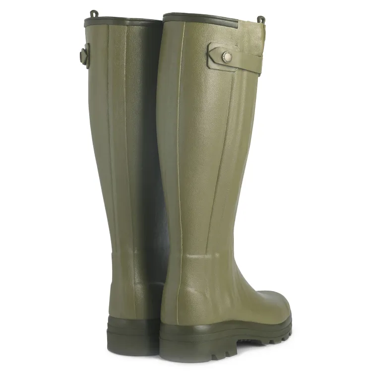 Le Chameau Ladies Chasseur Leather Lined Boots - 38cm Calf - Green