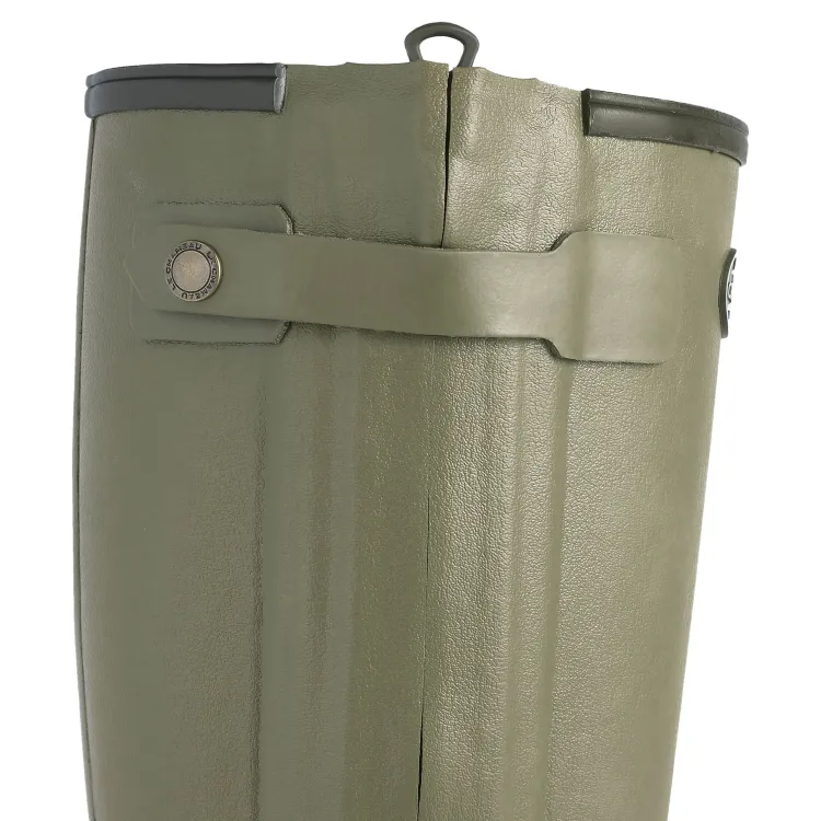 Le Chameau Ladies Chasseur Leather Lined Boots - 38cm Calf - Green