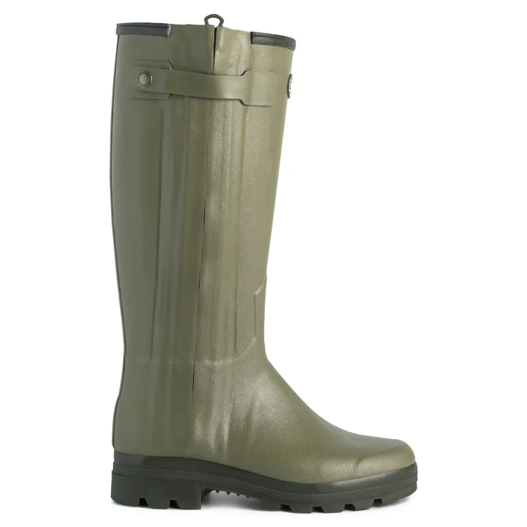 Le Chameau Ladies Chasseur Leather Lined Boots - 38cm Calf - Green