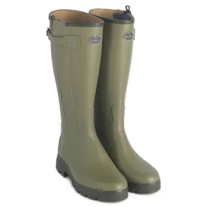 Le Chameau Ladies Chasseur Leather Lined Boots - 38cm Calf - Green