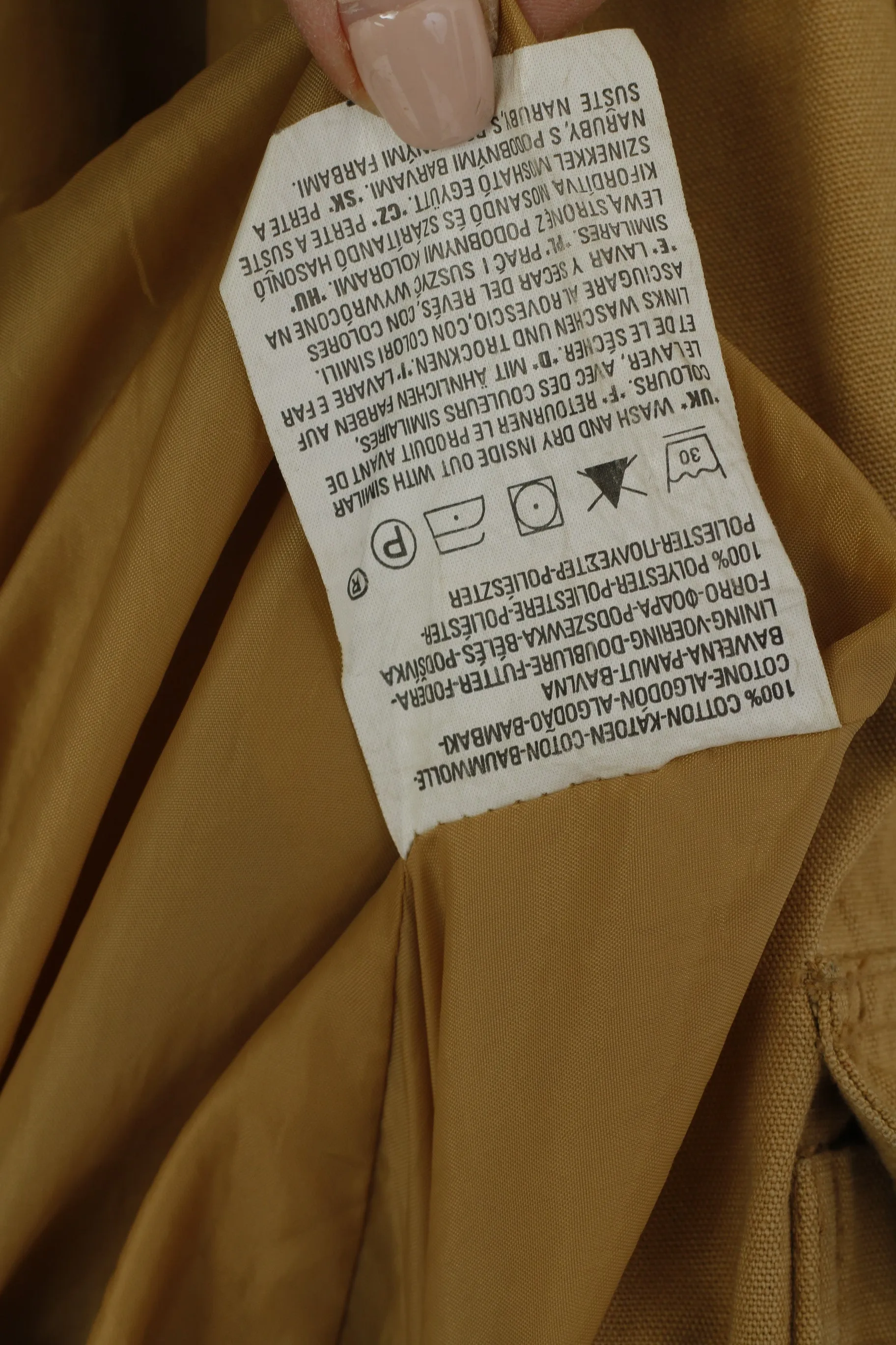 Levi Strauss &Co Men M (S) Jacket Camel Cotton Full Zipper Classic Pockets Top