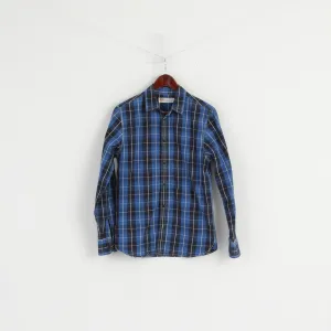 Levi's Men S Casual Shirt Navy Blue Check Cotton Standard Fit Long Sleeve Top
