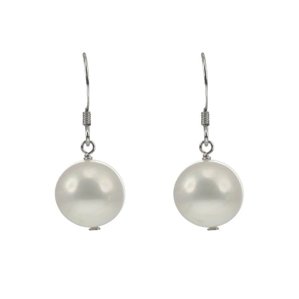 Lido Pearls White Freshwater Pearl Silver Drop Earrings 0166E W