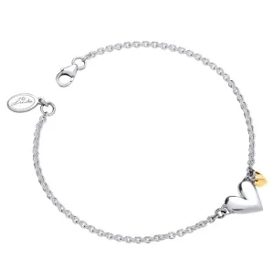 Linda MacDonald Sterling Silver and 9ct Yellow Gold  Heart Bracelet You and Me Collection BYM