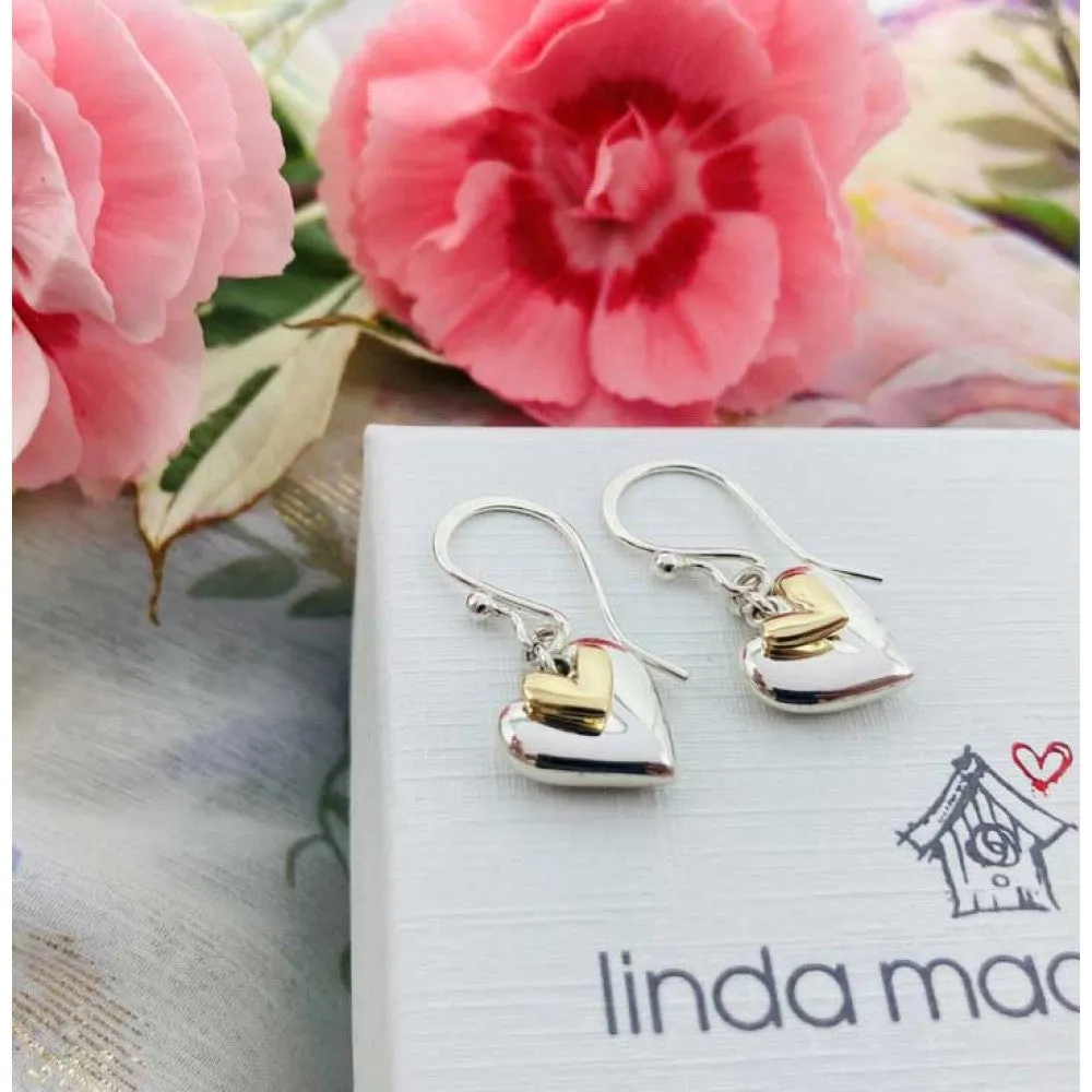 Linda MacDonald You and Me Collection Sterling Silver Heart Drop Earrings DYM