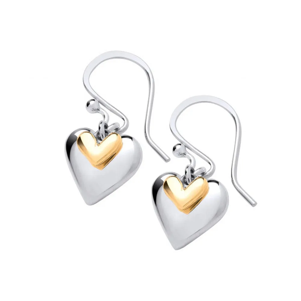 Linda MacDonald You and Me Collection Sterling Silver Heart Drop Earrings DYM
